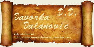 Davorka Dulanović vizit kartica